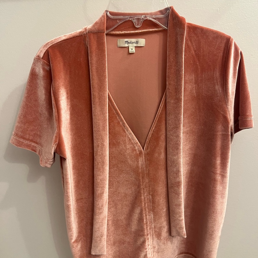 Madewell Women's Velvet Top - Burnt Orange